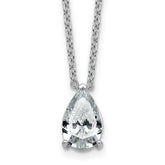 14k White Gold 2 1/2 carat Certified Lab Grown Diamond VS+ F+ Pear Complete 18 inch Four Prong Pendant Necklace